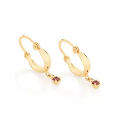 Aro criollita laminada en oro 18k con piedra amatista