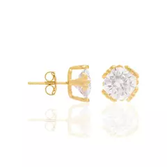 Aro laminado en oro 18k con piedra cristal. - comprar online