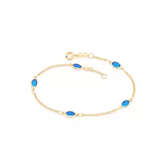 Pulsera con piedras Azul o Verde Laminada en oro 18k Rommanel