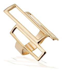 Anillo geométrico lamiando oro 18k - Romminox