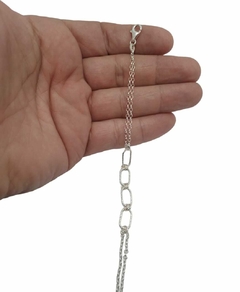 Pulsera De Plata 925 Con Eslabones Cuadrados Labrados 19cm en internet