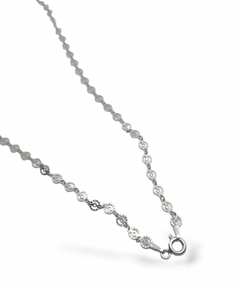 Cadena Gargantilla Flower De Plata 925 En 45 Cm Para Mujer