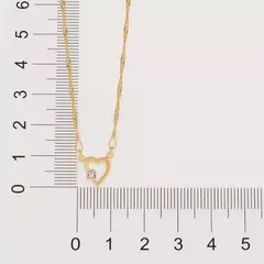 Cadena laminada en oro 18k con corazon y cristal - comprar online