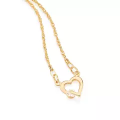 Cadena con dije corazón y cristal laminado en oro 18k Rommanel