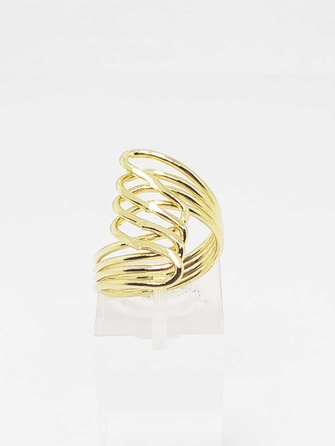 Anillo trabajado laminado en oro 18k