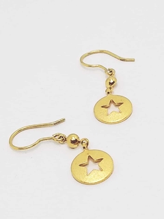 Aro colgante laminado en oro 18k arenado, Romminox-