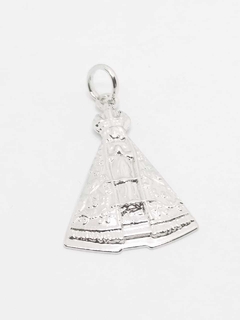 Dije virgen laminado en oro blanco Romminox