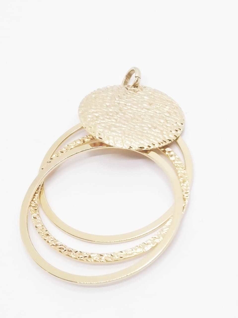 Dije medallón colgante labrado laminado en oro 18k - Romminox