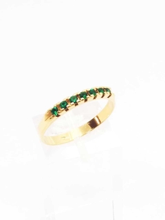 Anillo con piedras Verdes laminado oro 18k - Rommanel
