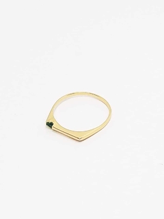 Anillo con piedra verde esmeralda laminado en oro 18k - comprar online