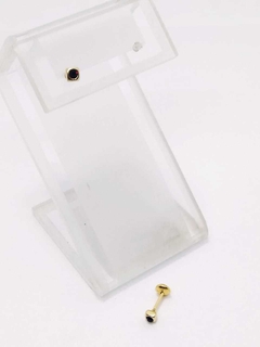 Aro laminado en oro 18 k con piedra color rubí. - comprar online