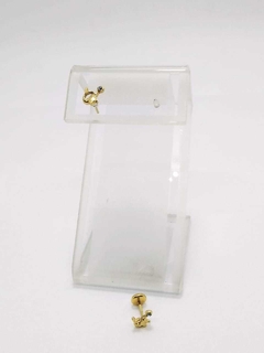 Aro foca laminado en oro 18 k con piedra agua marina. - comprar online