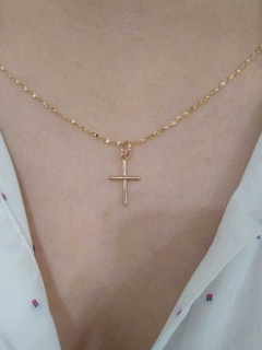 Dije cruz laminado en oro 18k unisex - comprar online