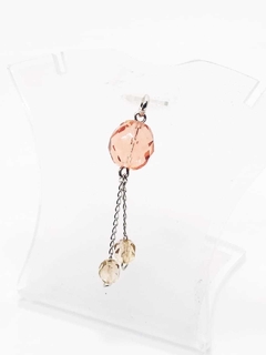 Dije con piedra cristal laminado en oro blanco 18k- Romminox