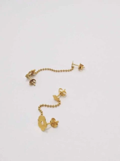 Aros flor doble perforado laminado en oro 18k- Romminox - comprar online