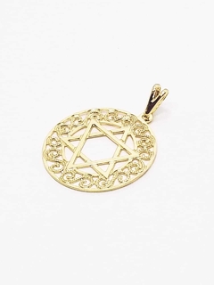Dije estrella de david laminado en oro 18k Romminox