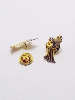 Dije prendedor ángel de la guarda laminado en oro 18k- Romminox