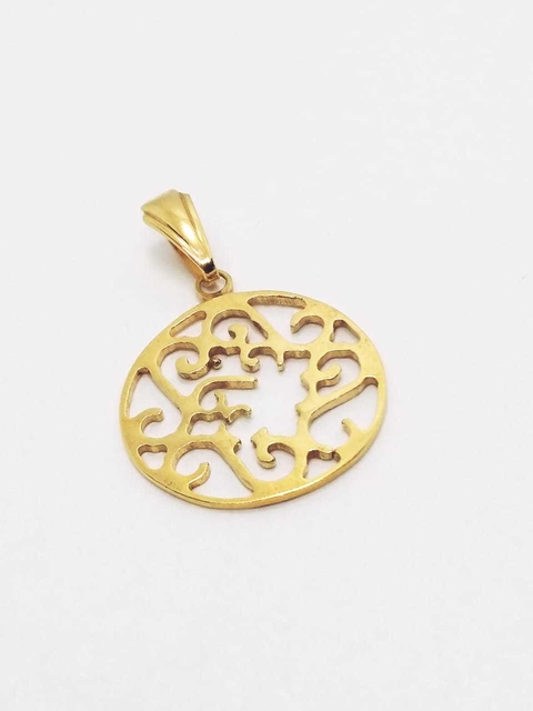 Dije medallón entrelazado laminado en oro 18k - Romminox
