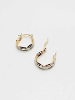 Aros argolla combinada de oro laminado 18k Rommanel - comprar online