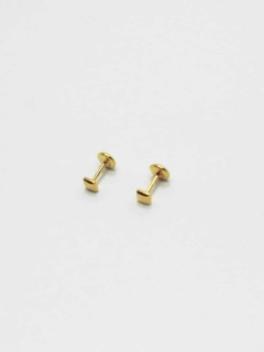Aro cuadrado laminado en oro 18k. - comprar online