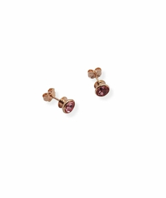Aro laminado en oro 18k con cristal rosa Francia. - comprar online
