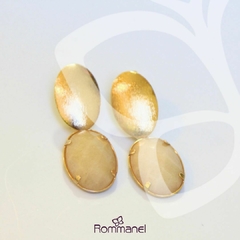 Aro colgante con piedra murano Laminado en oro 18k Rommanel