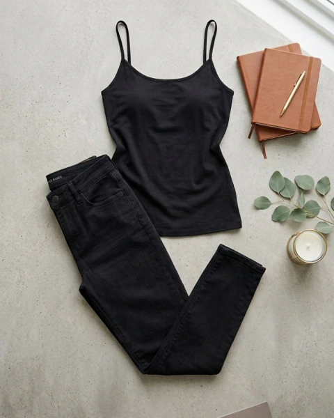 Comprá el set de musculosa Mauro Sergio y jean chupín elastizado Nahana para mujer. Calce perfecto, estilo y comodidad para la oficina y el tiempo libre.