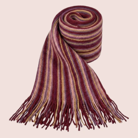bufanda unisex de lana fina rayada con flecos hombre mujer santa fe argentina