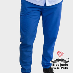 Pantalón de gabardina Oggi corte jean azul francia para hombre, ideal regalo día del Padre