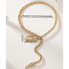 Gargantilla serpiente rígida dorada con imán - Tendencia 2025 en internet