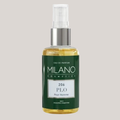 Botella de perfume masculino Milano, fragancia 206 Plo simil Polo de Ralph Lauren de 60ml.