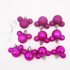 Kit com 10 bolinhas de Natal ornamento Mickey Minnie bolinhas bolas
