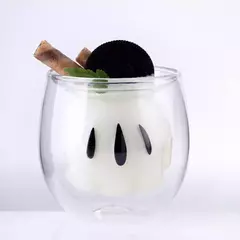 Copo Mickey Disney vidro fundo duplo shorts mão na internet
