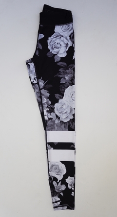 Calza Dope Flores negra - comprar online