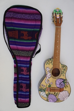 Guitarra Viajera intervenida con funda - NORWAY