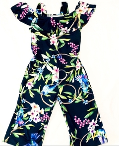 Macacão pantacourt infantil feminino marca Brandilli Mundi  com estampa floral. - comprar online