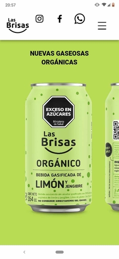 Gaseosa Organica 354 cc ( LAS BRISAS)