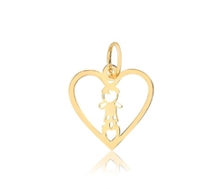 Pingente Coração Menino - 10k