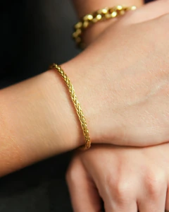 Pulseira Elo Palmeira 3.0 mm - 18k - comprar online