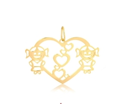Pingente Coração Meninas - 10k