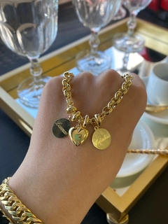 Pulseira Elo Português Com Pingentes - 10k - loja online