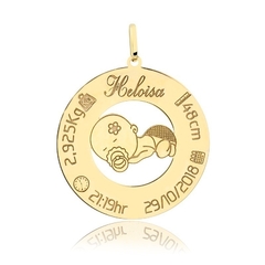 Pingente Mandala Personalizada Nascimento - 10k