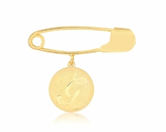 Pingente Alfinete com Medalha Letra - 10k