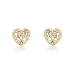 Brinco Coração 10k e Zircônias - comprar online