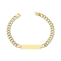 Pulseira Elo Grumet com Placa - 10k