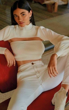 TOP FAIXA MANGA BUFANTE GOLA ALTA - MORENA ROSA - VALENTTINE