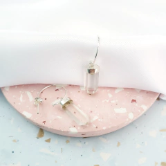 Argolinha Ponta Cristal/ Prata 925