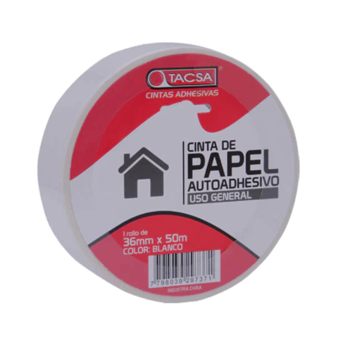 Cinta De Papel Pintor Blanca TACSA 36 Mm. X 50 Mts.