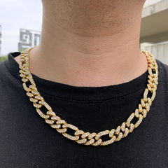 Corrente Ice Italiana 13mm (Cravejada com Zircônia - Prata/Ouro) - ICECompany Store