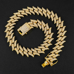 Corrente Ice Spike 20mm (Cravejada com Zircônia - Prata/Ouro - Estoque limitado) na internet